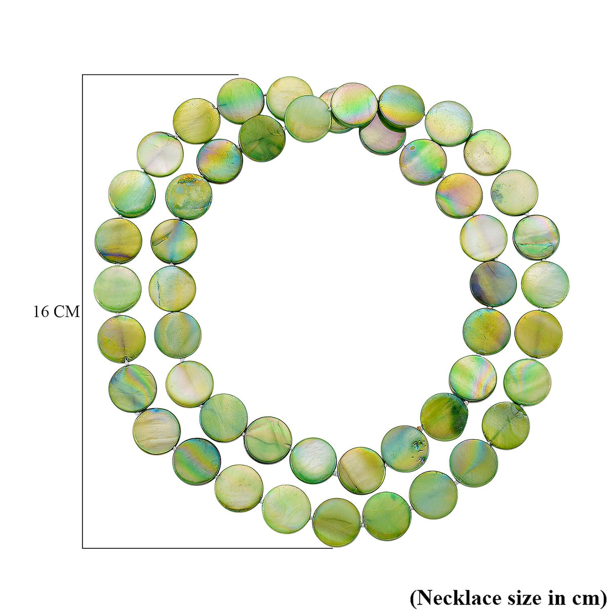 Green Coin Shell Pearl Necklace (Size - 30) 300.00 Ct. 8180083 5