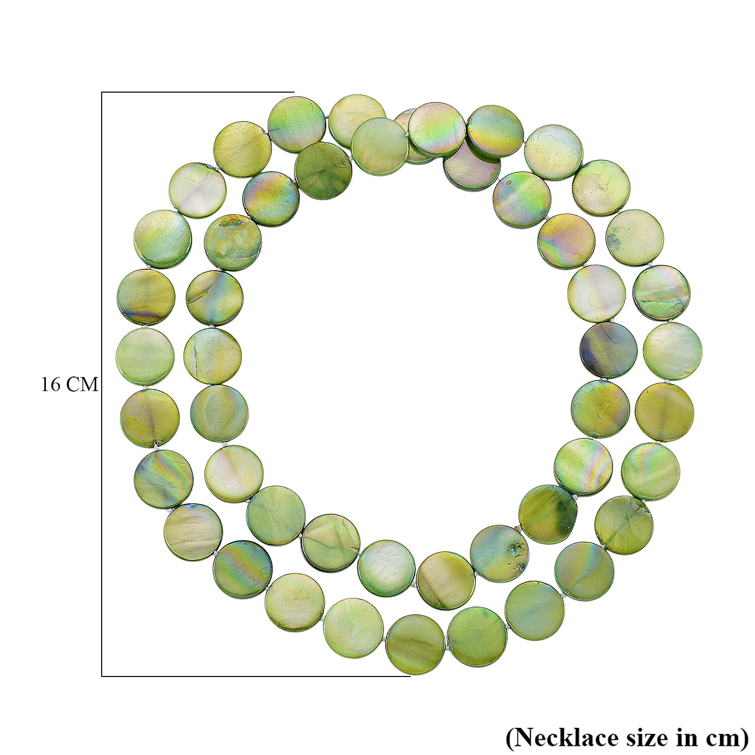 Green Coin Shell Pearl Necklace (Size - 30) 300.00 Ct. 8180083 5