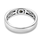 Green Tourmaline Ring in Platinum Overlay Sterling Silver