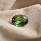 AAA GSI Certified Green Tourmaline Oval Shape Gemstone 12.69 Ct.
