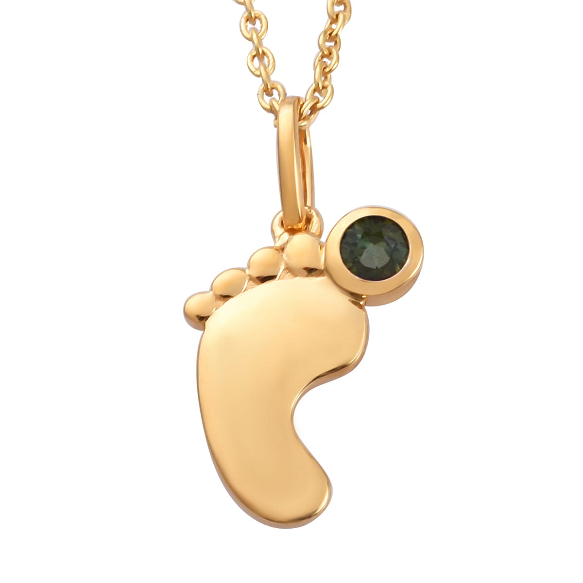 Green Tourmaline Pendant with Chain in Rose Gold Plated Sterling Silver 3629556 0