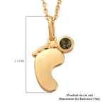 Green Tourmaline Pendant with Chain (Size 20 With 4 Inch Extender) In Yellow Gold Overlay Sterling Silver