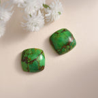 Green Turquoise Cushion 12x12 mm