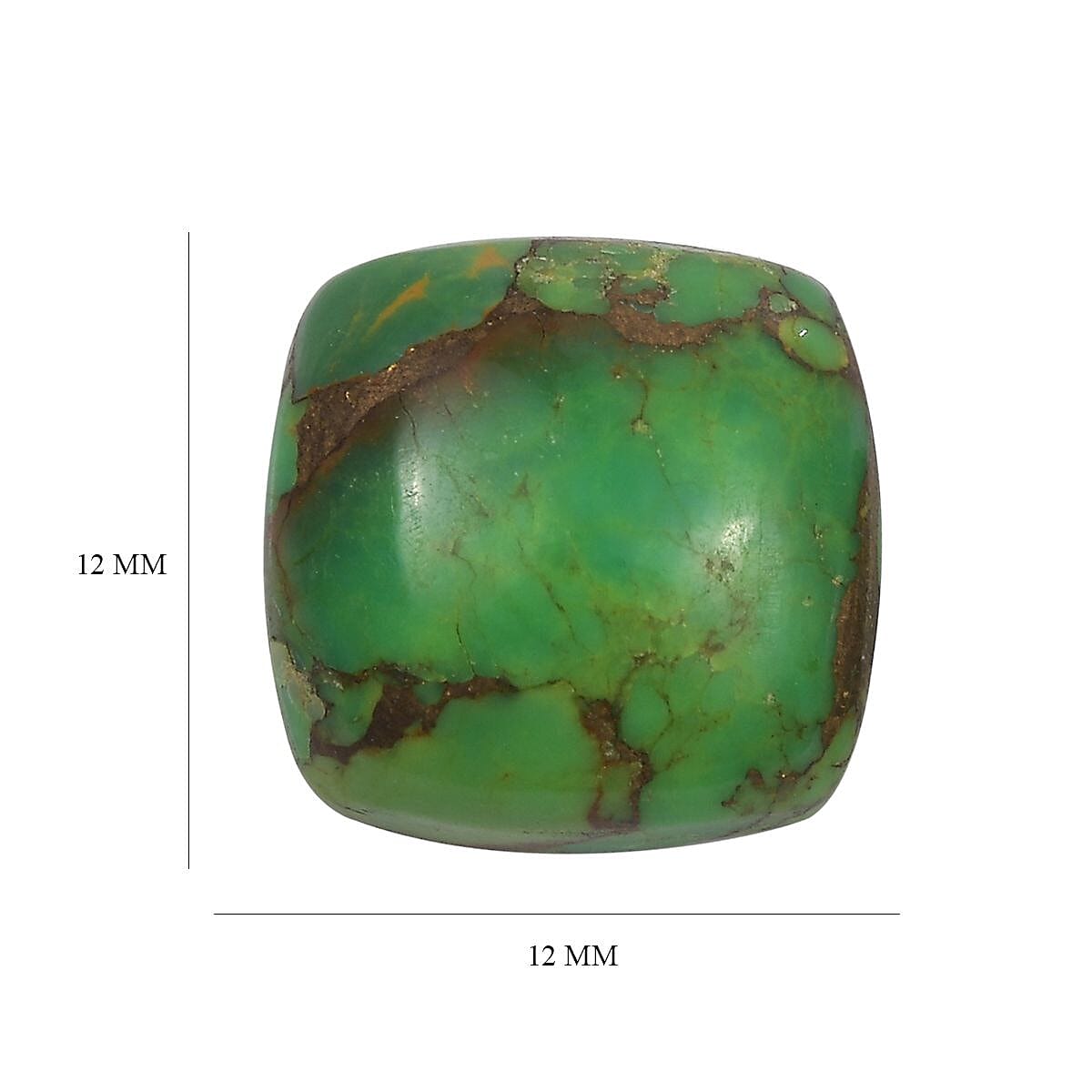 Set of 2 Green Turquoise Loose Gemstones in Cushion Shape (12x12mm) 7787476 5