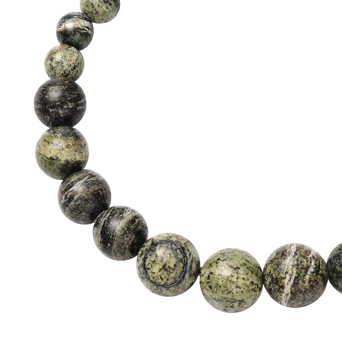 Green Zebra Jasper Beads Necklace Size 20 in Sterling Silver 214.50 Ct. 6126935 4