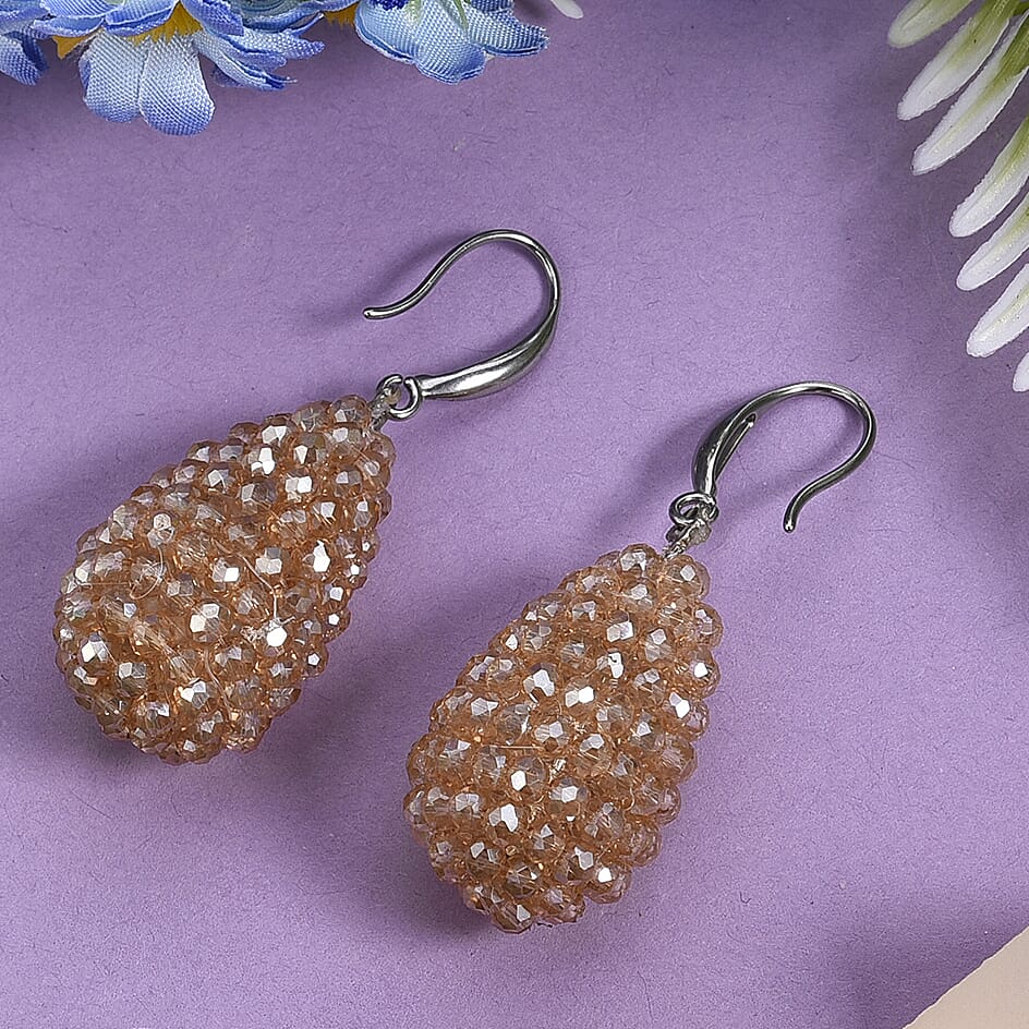 Champagne Crystal Dangling Earring 8334851 2