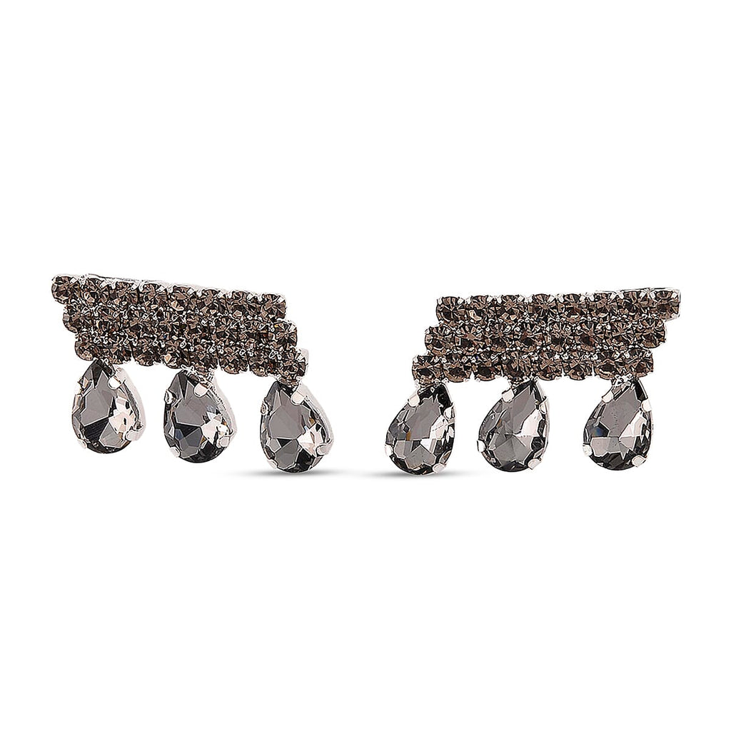 Blue Crystal Earring with Push Back