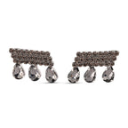 Blue Crystal Earring with Push Back