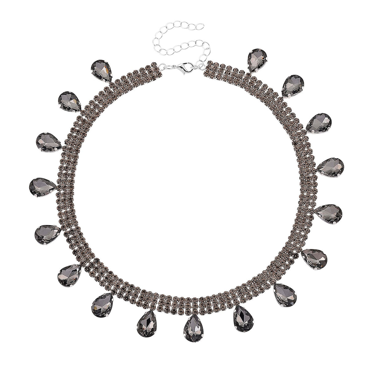 Grey Crystal Necklace (Size - 16+3) V32518554 4