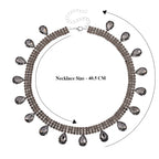 Grey Crystal Necklace (Size - 16-3)