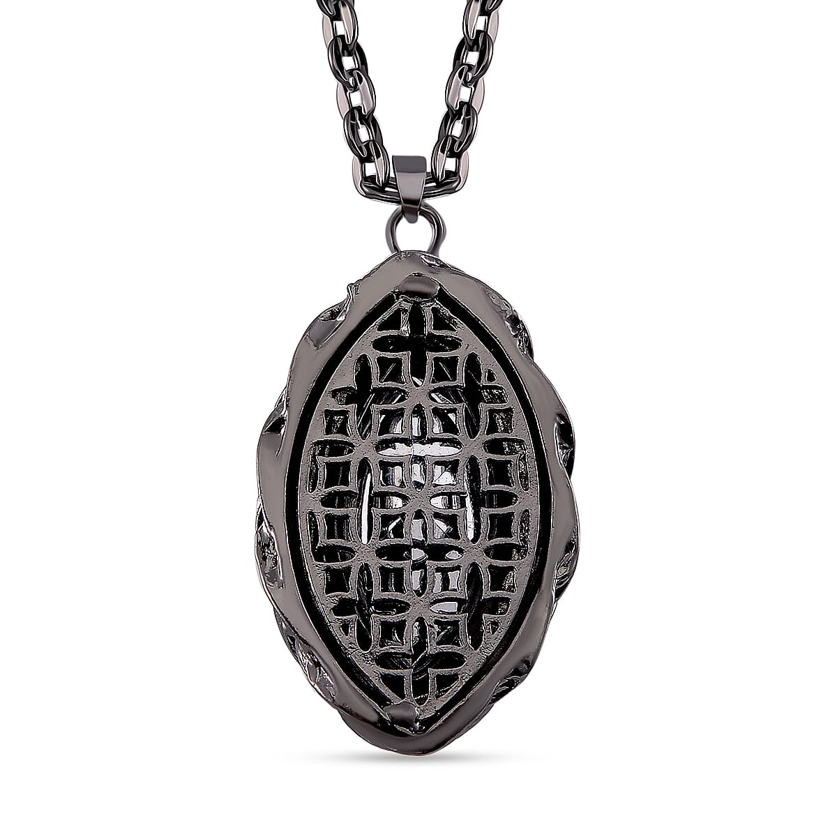 Grey &amp; Neon Green Crystal Necklace (Size - 24) 7932412 3