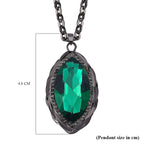 Grey & Neon Green Crystal Necklace (Size - 24)