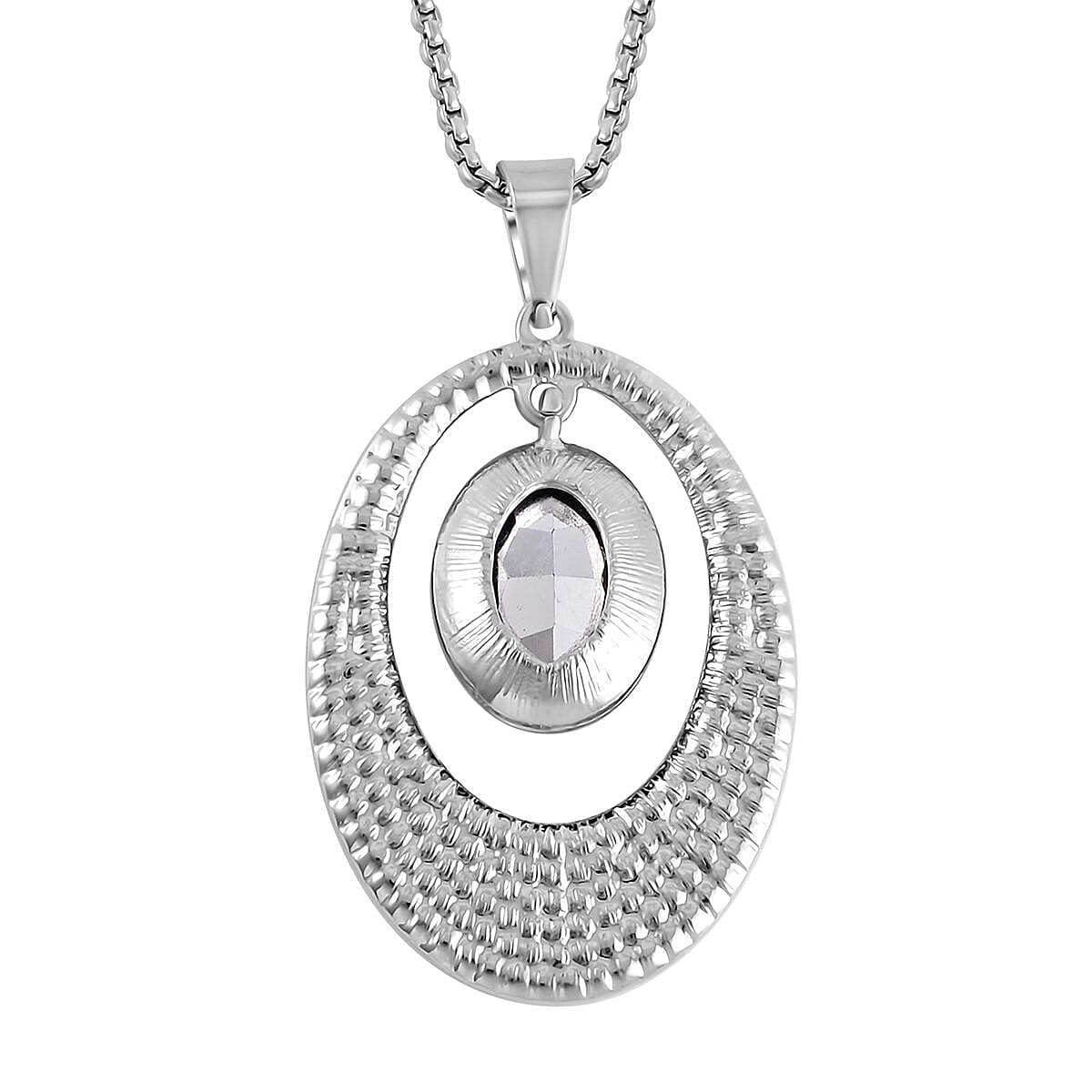Grey &amp; White Austrian Crystal Suspension Necklace (Size - 24) 7662017 4