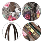 Guanchi Floral Print Tote Bag with Exterior Zipped Pocket - Light Coffee