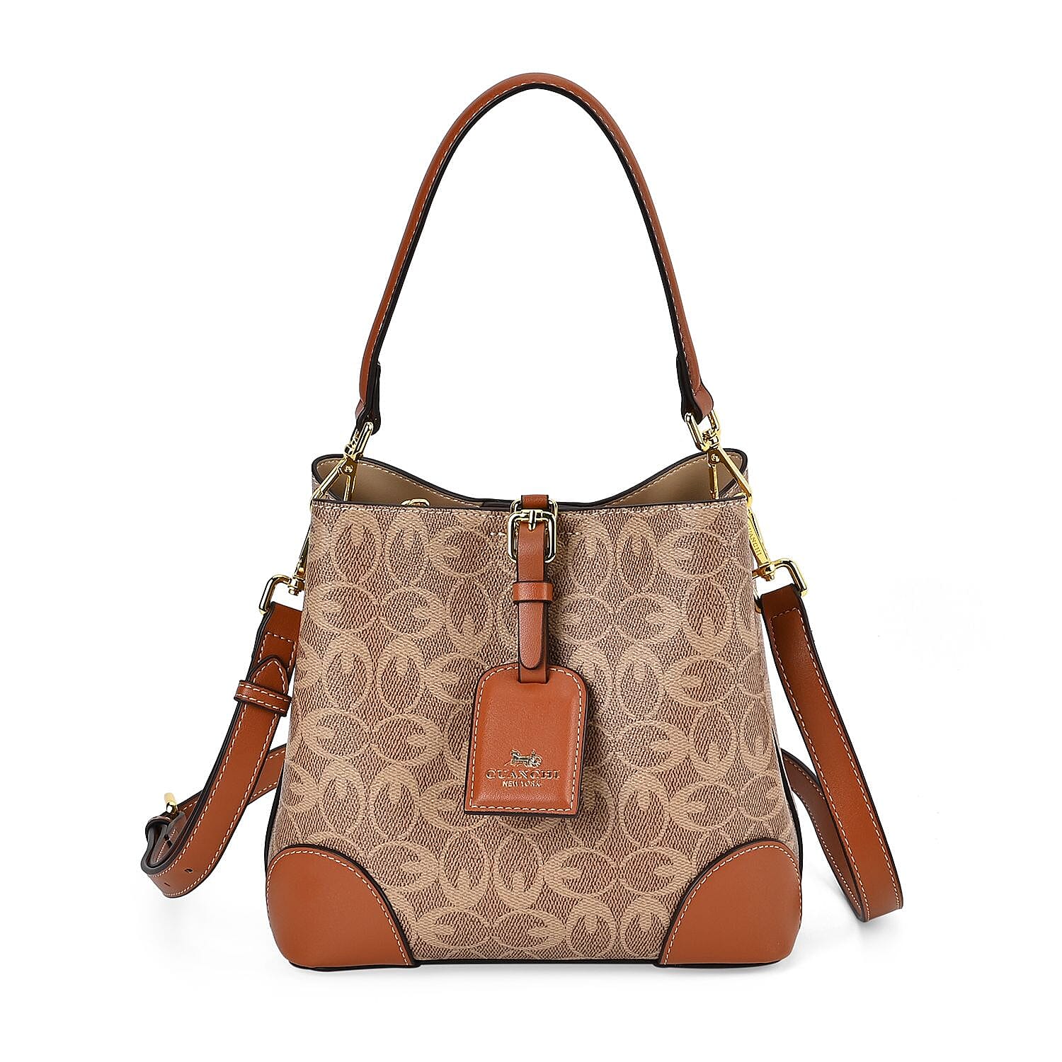 Guanchi Crossbody Bag with Exterior Zipped Pocket &amp; Handle Drop - Brown 7671204 0