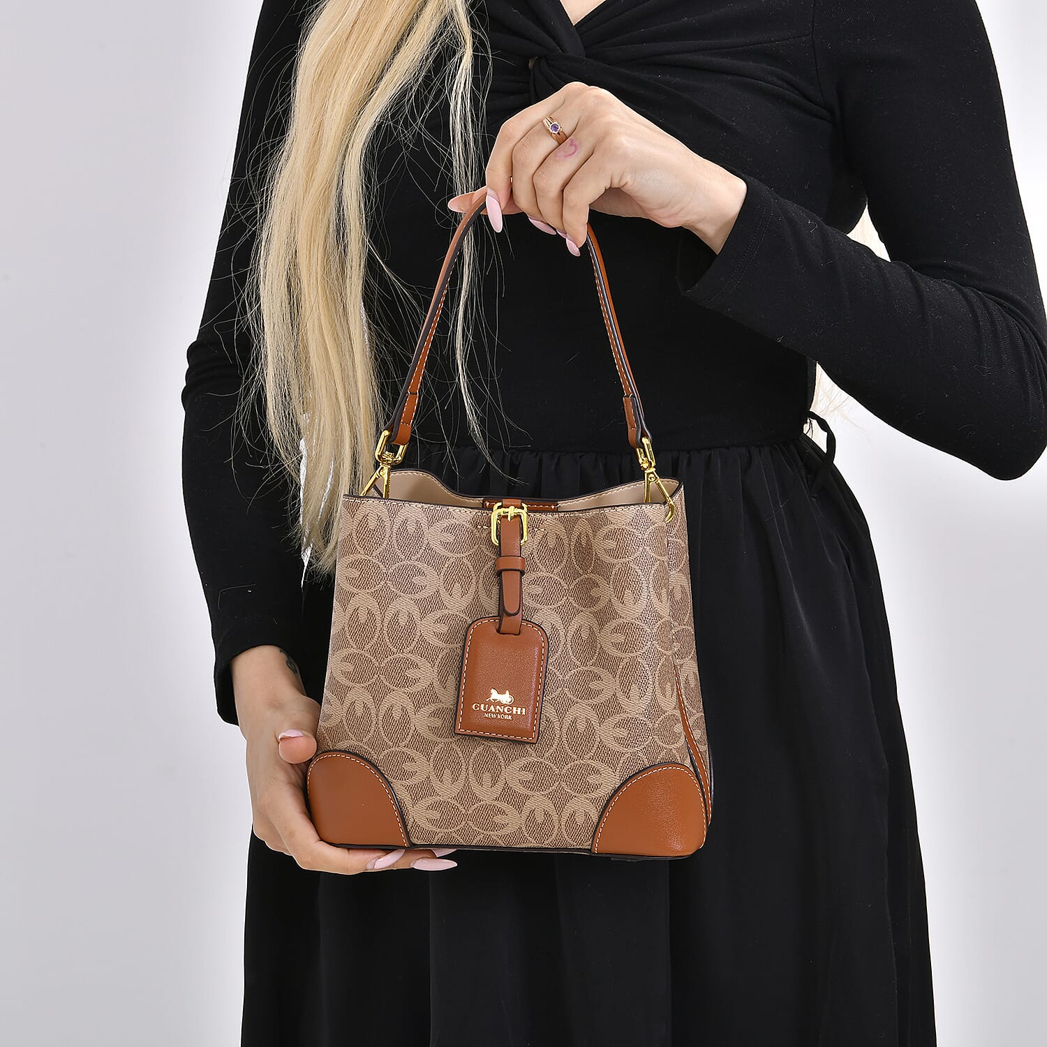 Guanchi Crossbody Bag with Exterior Zipped Pocket &amp; Handle Drop - Brown 7671204 2