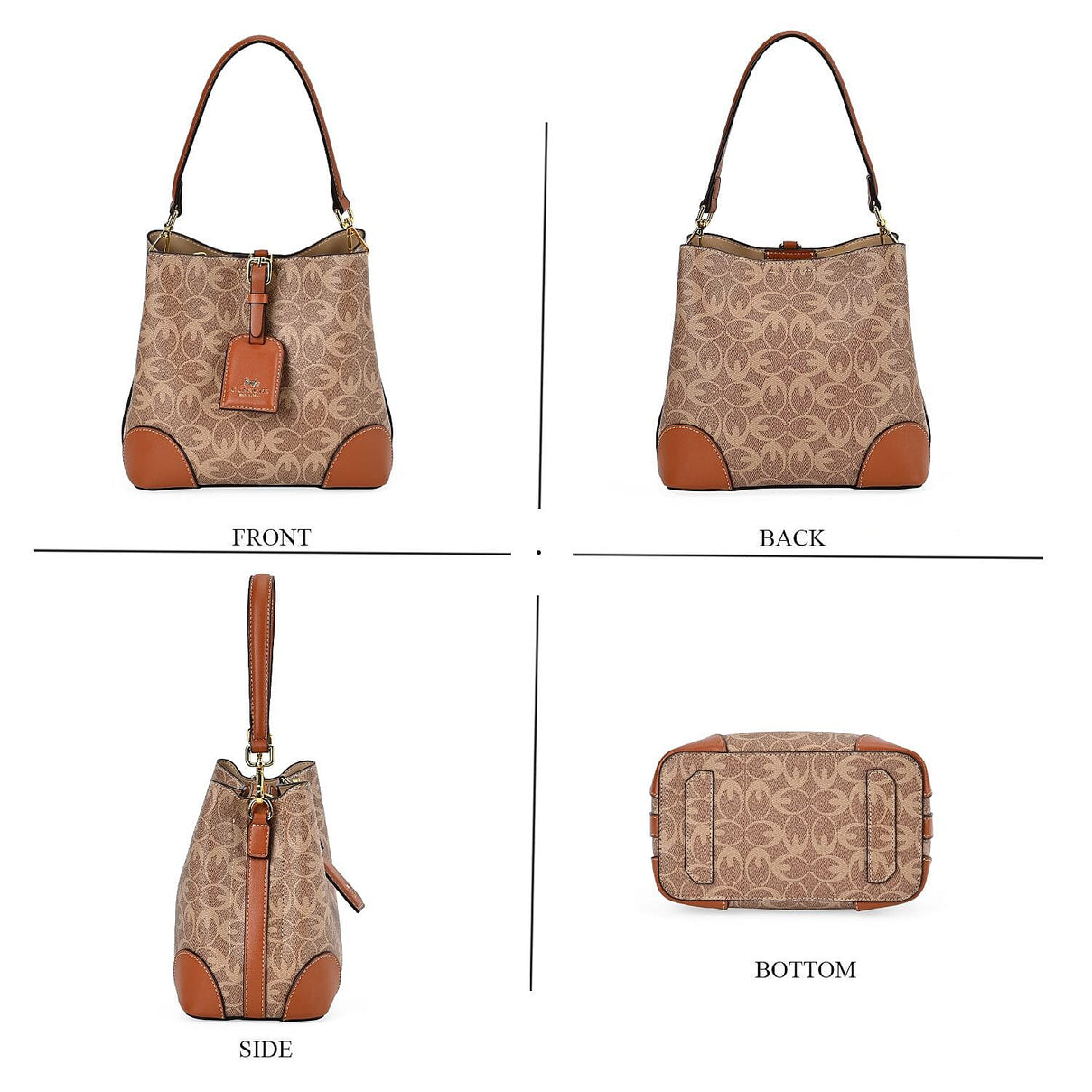 Guanchi Crossbody Bag with Exterior Zipped Pocket &amp; Handle Drop - Brown 7671204 3