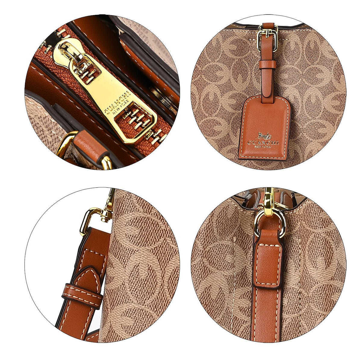 Guanchi Crossbody Bag with Exterior Zipped Pocket &amp; Handle Drop - Brown 7671204 5