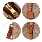 Guanchi Crossbody Bag with Exterior Zipped Pocket & Handle Drop - Brown