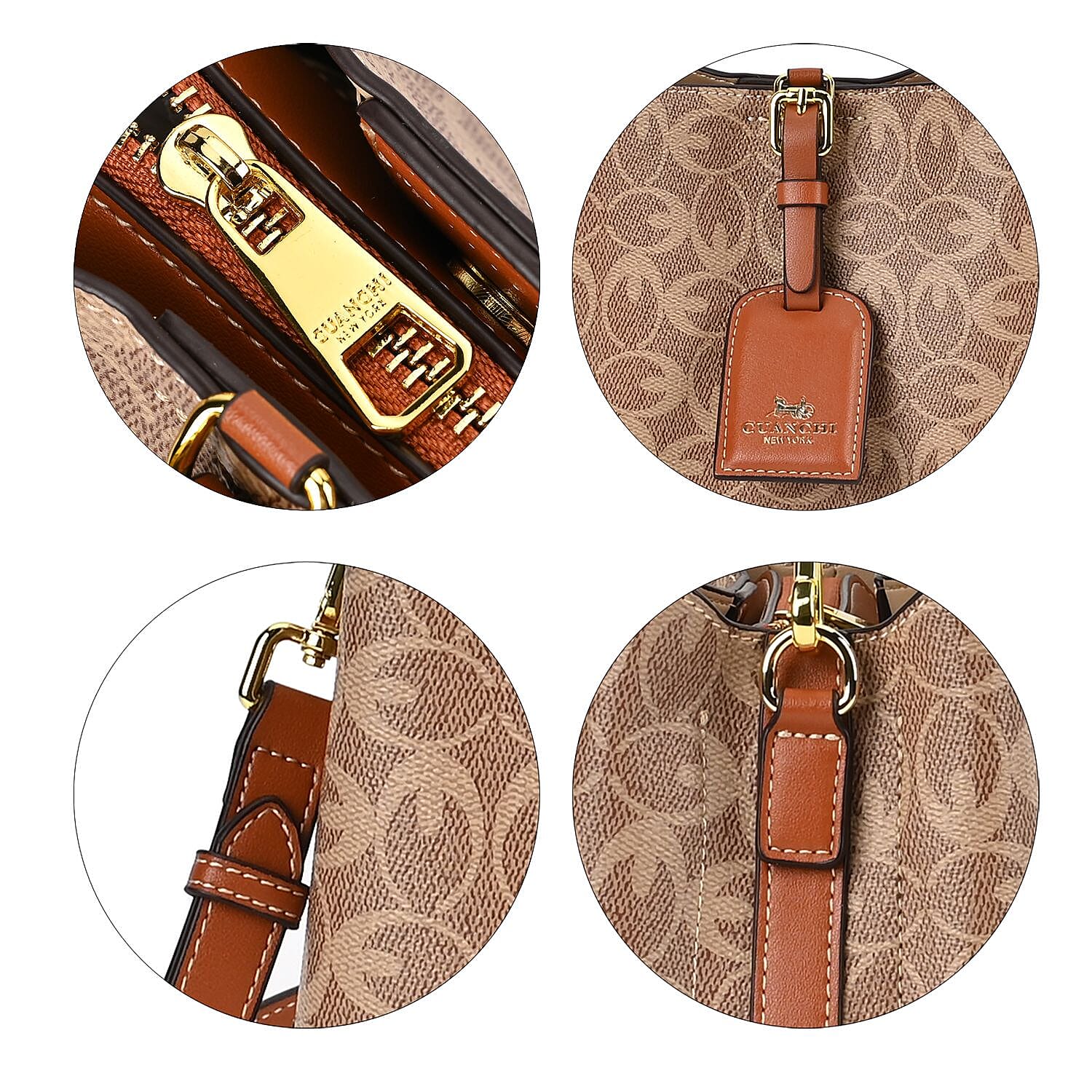 Guanchi Crossbody Bag with Exterior Zipped Pocket &amp; Handle Drop - Brown 7671204 5