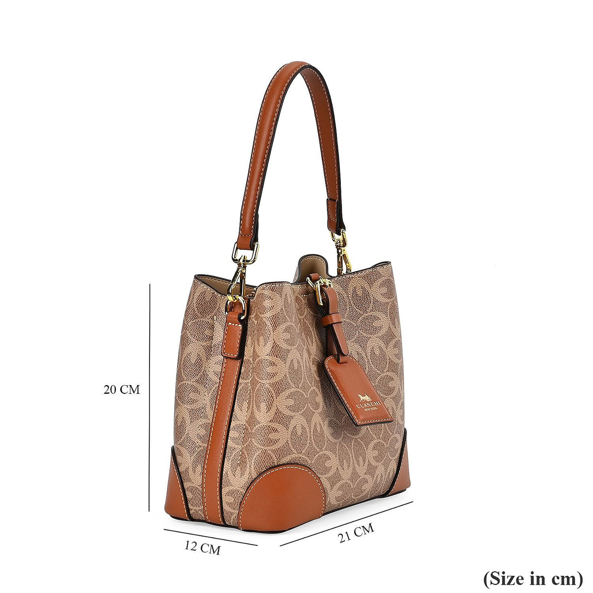 Guanchi Crossbody Bag with Exterior Zipped Pocket &amp; Handle Drop - Brown 7671204 7