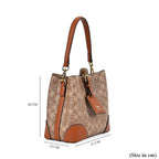 Guanchi Crossbody Bag with Exterior Zipped Pocket & Handle Drop - Brown