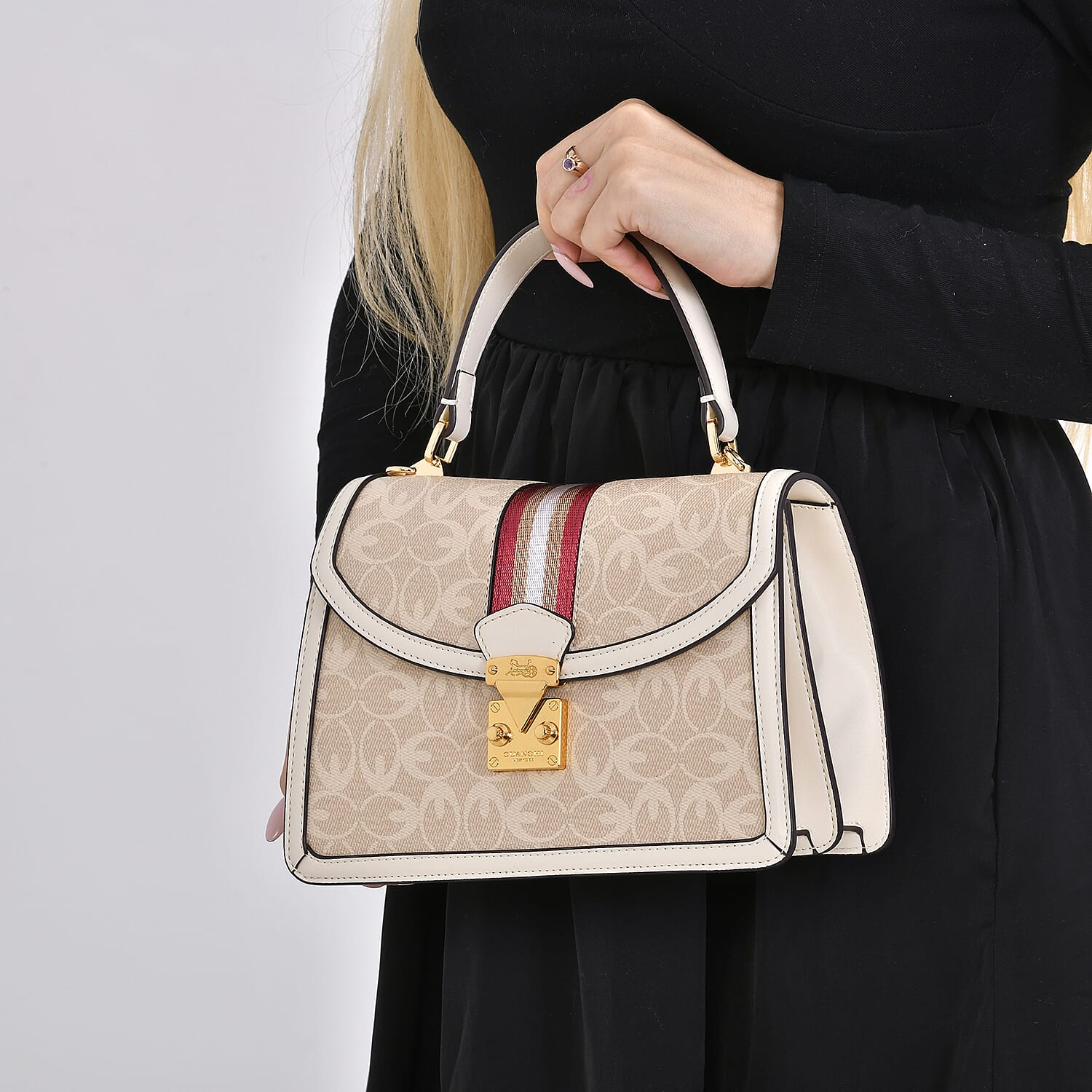 Guanchi Crossbody Bag with Handle Drop &amp; Shoulder Strap - Off White 7671273 2