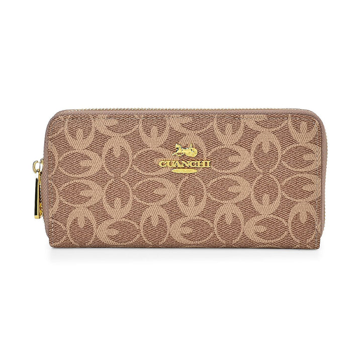 Guanchi Oval Pattern Wallet with 10 Card Slots - Brown 7671322 1