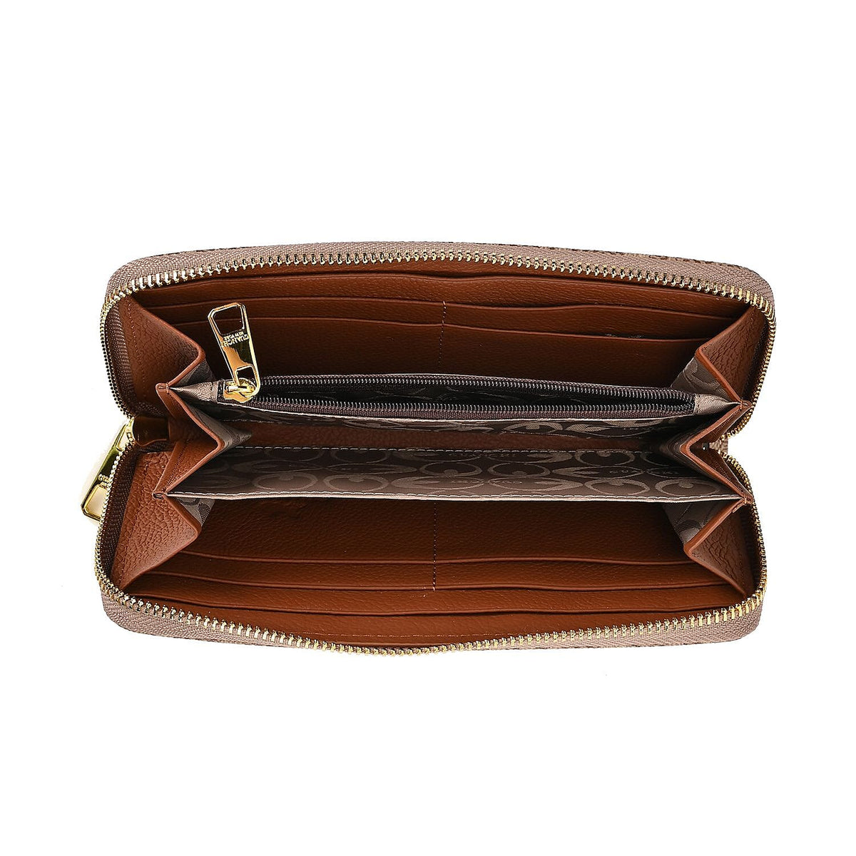 Guanchi Oval Pattern Wallet with 10 Card Slots - Brown 7671322 4