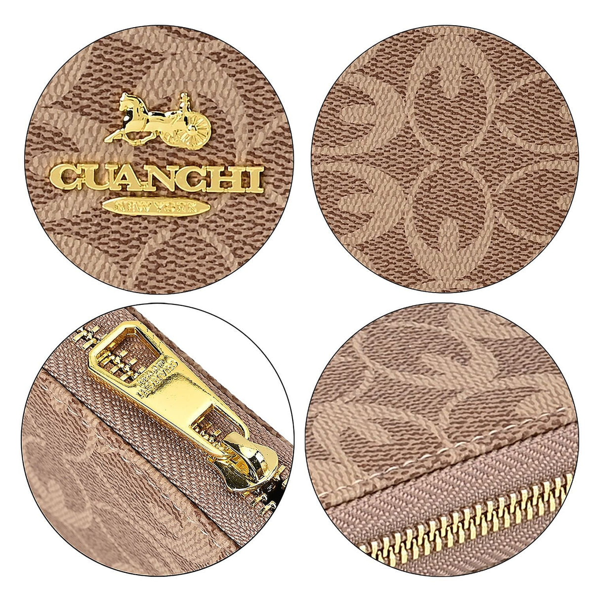 Guanchi Oval Pattern Wallet with 10 Card Slots - Brown 7671322 5