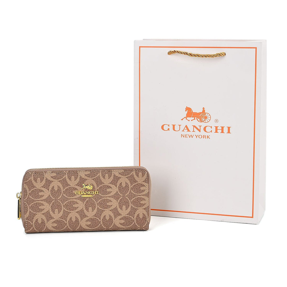 Guanchi Oval Pattern Wallet with 10 Card Slots - Brown 7671322 6