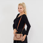 Guanchi Crossbody Bag with Handle Drop - Brown
