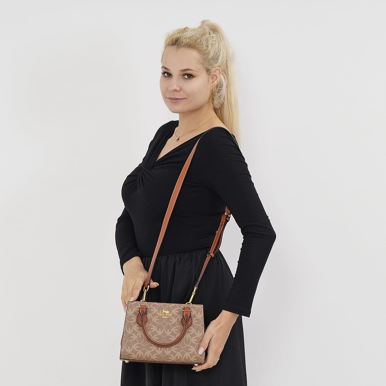 Guanchi Crossbody Bag with Handle Drop - Brown 7705149 1