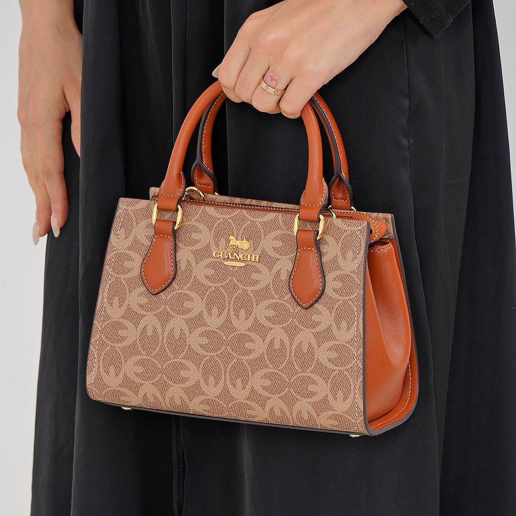 Guanchi Crossbody Bag with Handle Drop - Brown