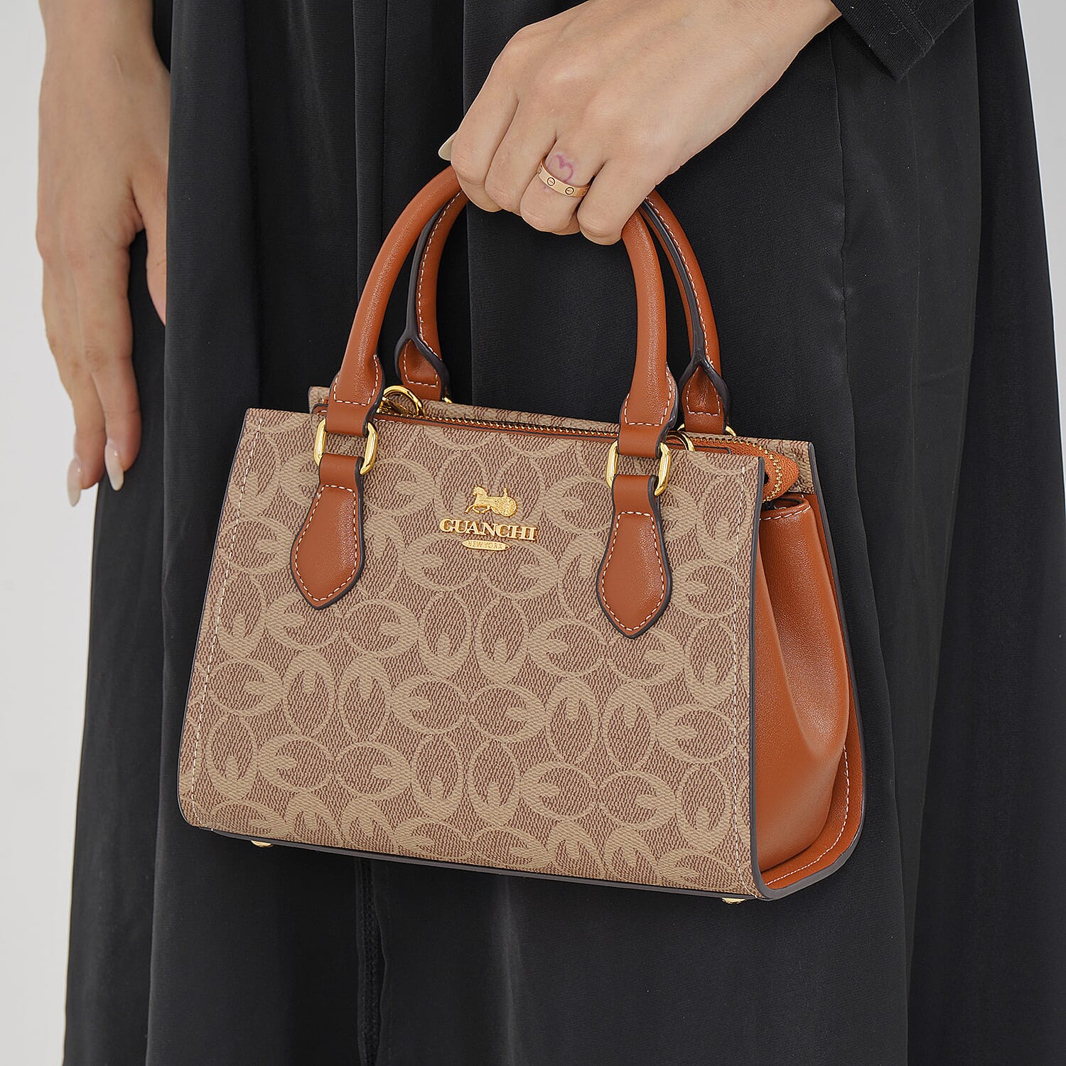 Guanchi Crossbody Bag with Handle Drop - Brown 7705149 2
