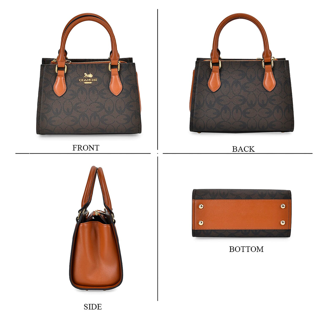 GUANCHI Crossbody Bag with Handle Drop - Dark Coffee &amp; Brown 7705150 3