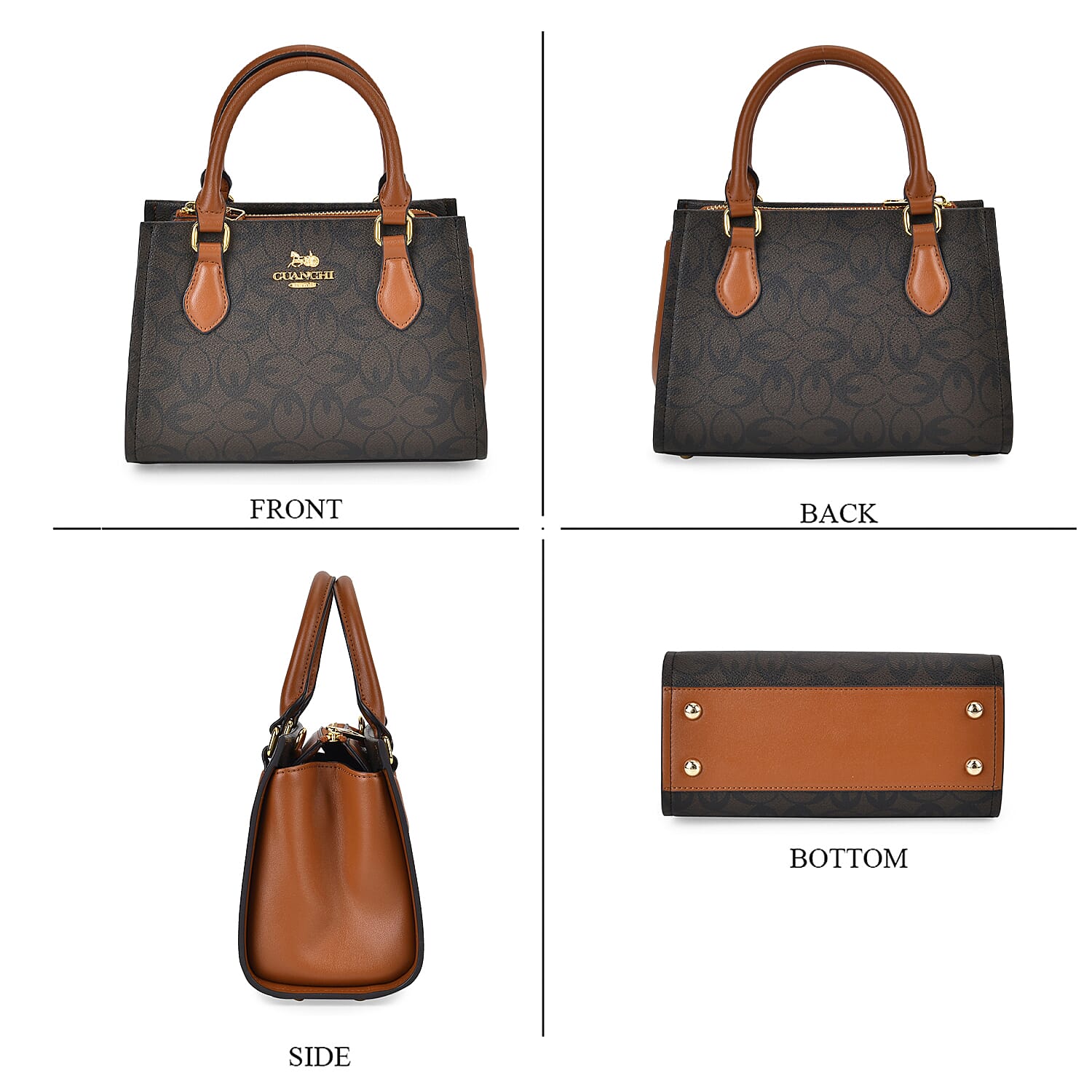GUANCHI Crossbody Bag with Handle Drop - Dark Coffee &amp; Brown 7705150 3