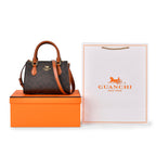 GUANCHI Crossbody Bag with Handle Drop - Dark Coffee & Brown