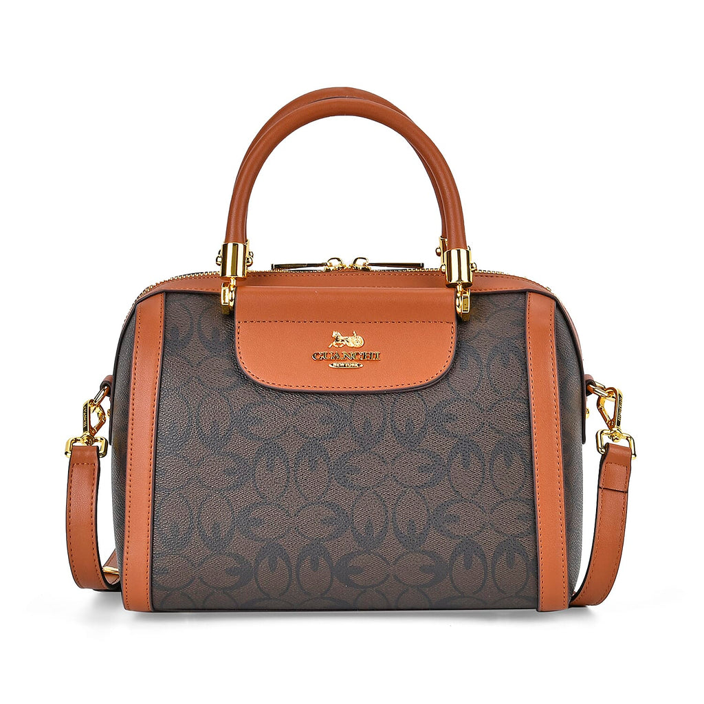 GUANCHI Crossbody Bag with Handle Drop - Dark Coffee & Brown