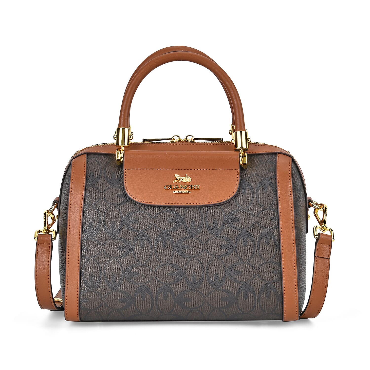 GUANCHI Crossbody Bag with Handle Drop - Dark Coffee &amp; Brown 7705152 0