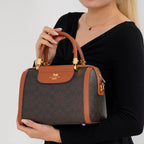 GUANCHI Crossbody Bag with Handle Drop - Dark Coffee & Brown