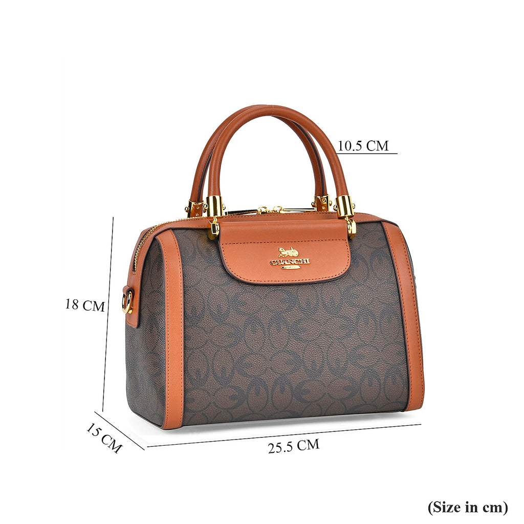GUANCHI Crossbody Bag with Handle Drop - Dark Coffee & Brown