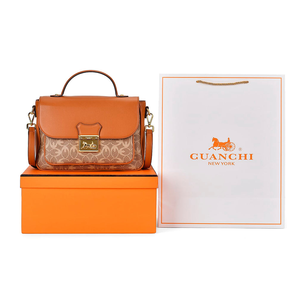 GUANCHI Crossbody Bag with Shoulder Strap - Brown
