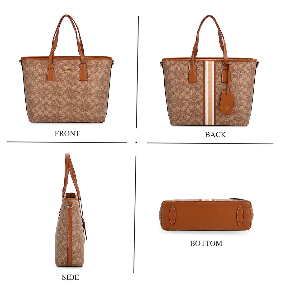 Guanchi Tote Bag with Detachable Shoulder Strap - Tan 8192455 4