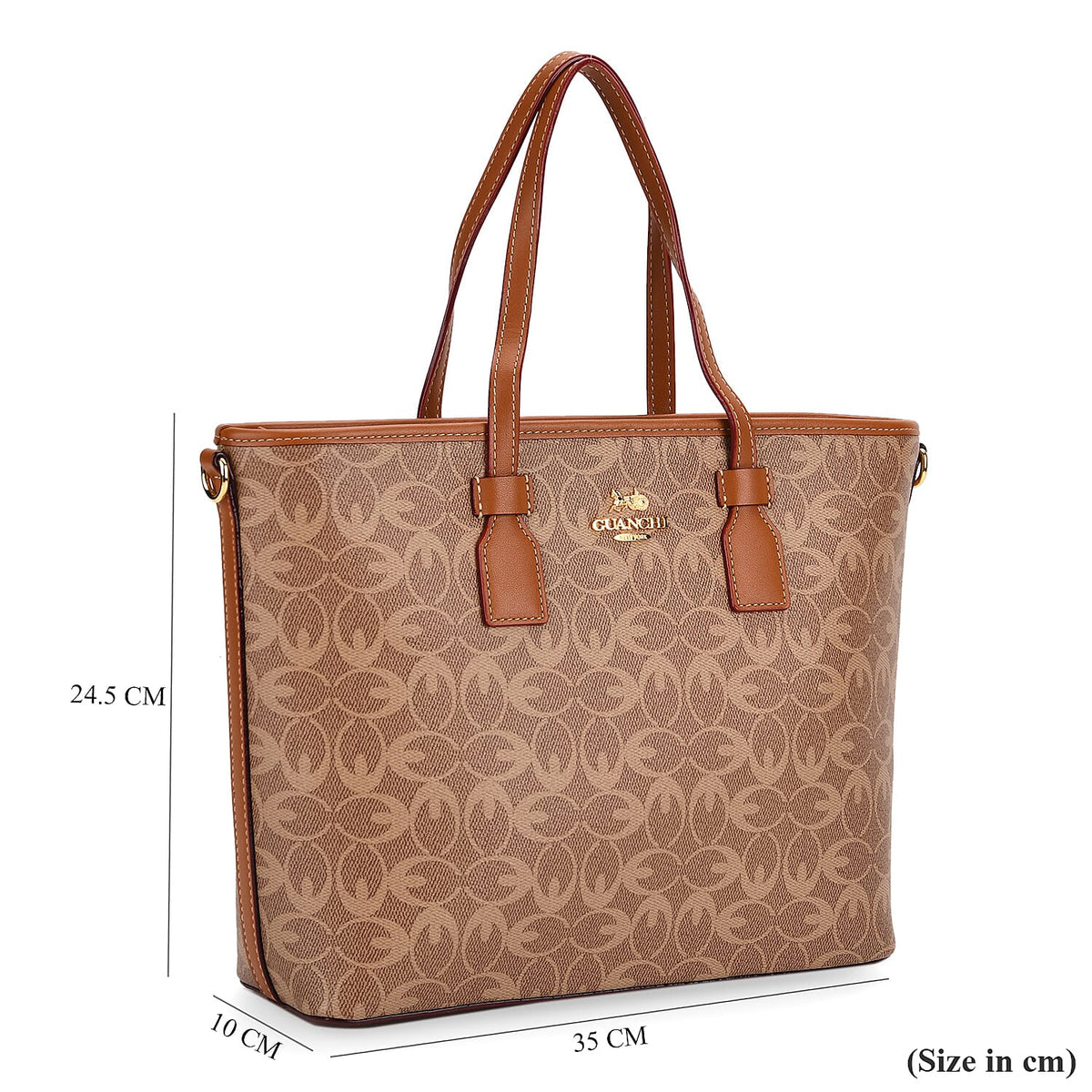 Guanchi Tote Bag with Detachable Shoulder Strap - Tan 8192455 7