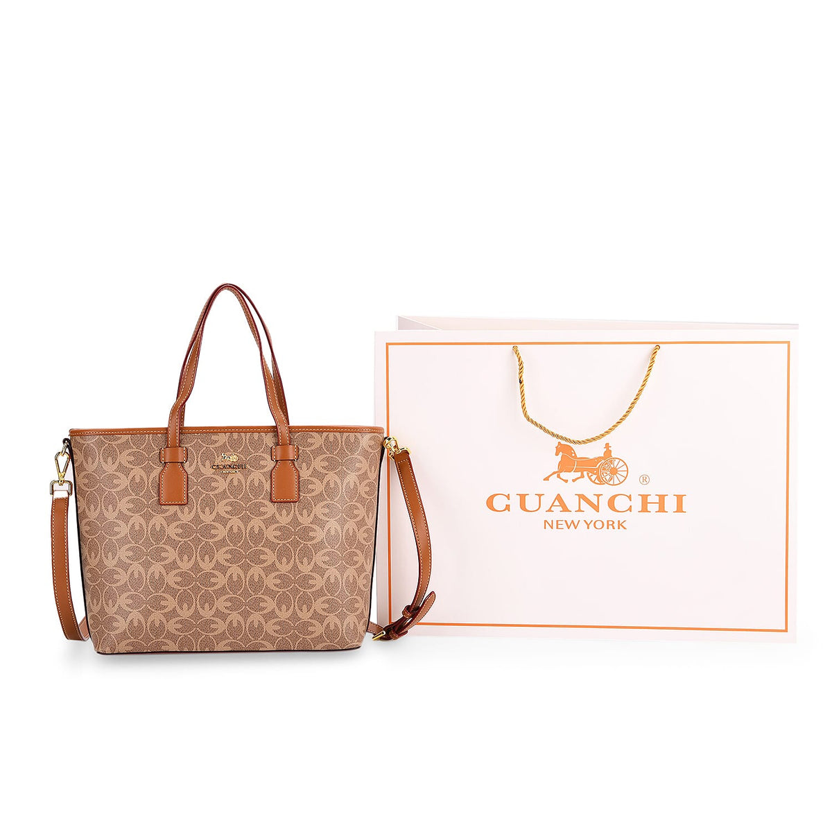 Guanchi Tote Bag with Detachable Shoulder Strap - Tan 8192455 8
