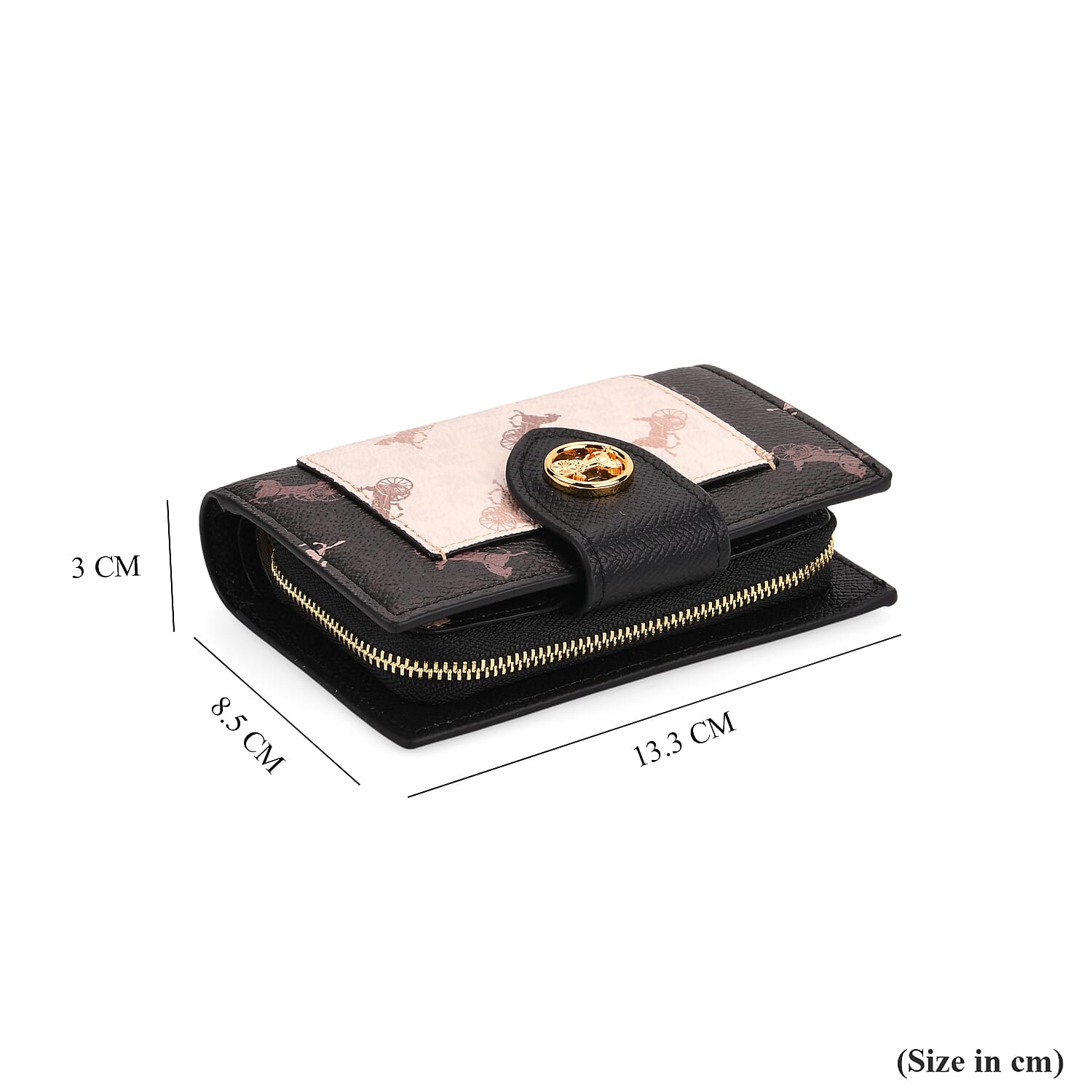Guanchi Horse and Carriage Print Wallet - Black &amp; Cream 8192476 7