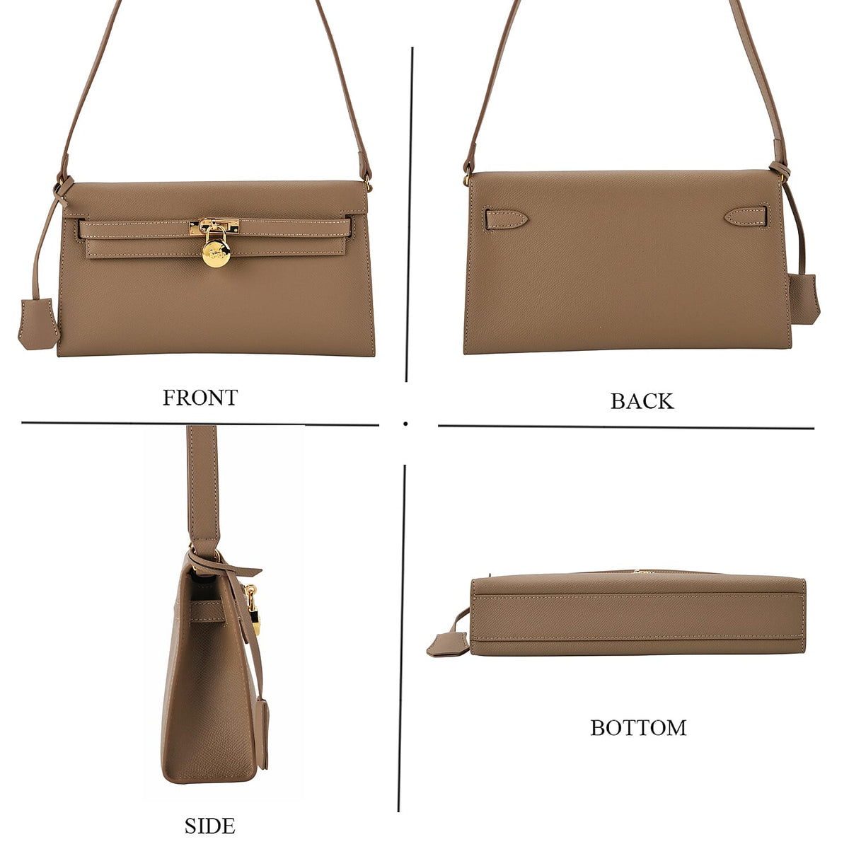 Guanchi Stylish Genuine Leather Crossbody Bag with Shoulder Strap - Camel 8230976 5