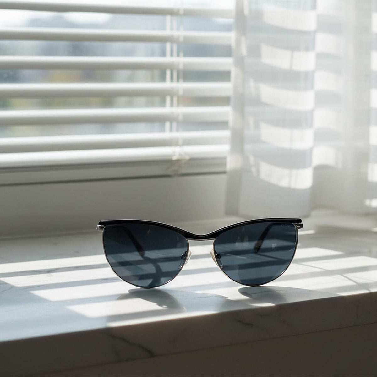 Gucci Cat Eye Sunglasses with Blue Lenses - Gold and Silver 8196543 1
