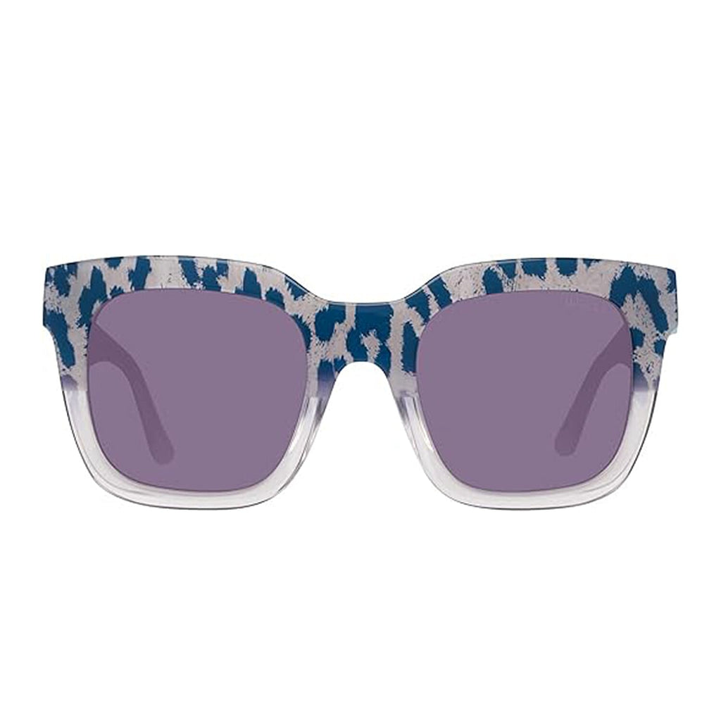 Guess Stylish Crystal Blue Patterned Classic Square Frame Sunglasses - White